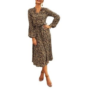 Leopard Print Midi Dress